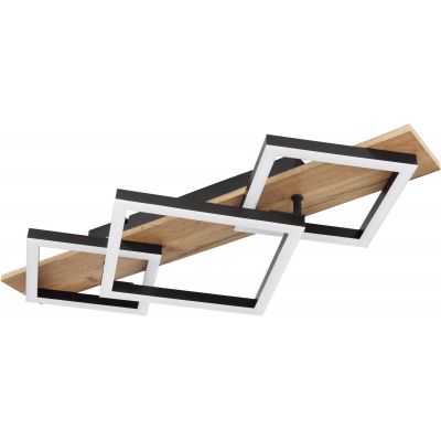 Globo Lighting Beatrix lampa podsufitowa 3x24W czarny mat/drewno 67294D2