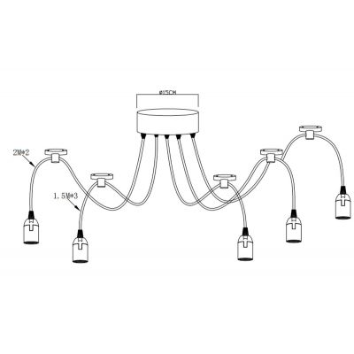 Globo Lighting Maracana lampa wisząca 5x60W czarna A110-5