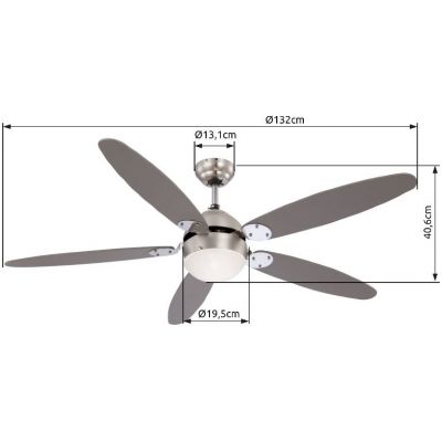 Globo Lighting Azura lampowentylator podsufitowy 1x60 W chrom-drewno 0308