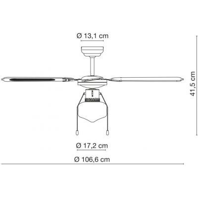 Globo Lighting Champion lampowentylator podsufitowy 1x60 W biała-mosiądz-drewno 0309