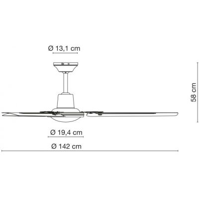 Globo Lighting Ferro wentylator podsufitowy x W biała 0310