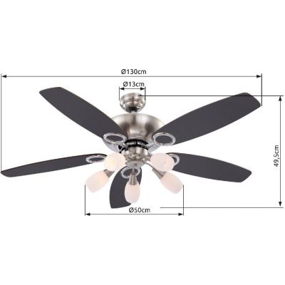 Globo Lighting Jerry lampowentylator podsufitowy 5x40 W biała-szara-nikiel 0337