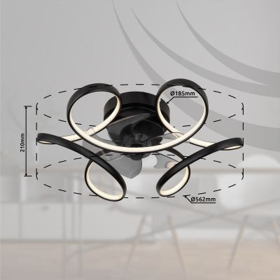 Globo Lighting Travo lampowentylator podsufitowy 1x30 W czarny mat 03638