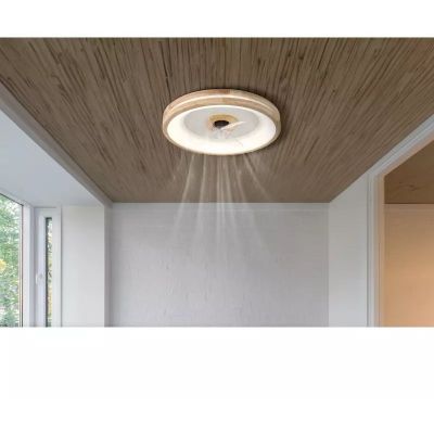 Globo Lighting Gatian lampowentylator podsufitowy 1x30 W biała-drewno 03650