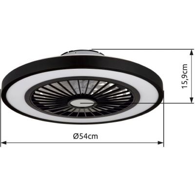 Globo Lighting Blizzak lampowentylator podsufitowy 1x45 W biała-czarna 03653