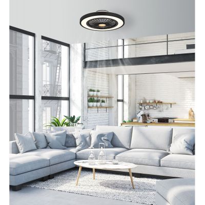 Globo Lighting Blizzak lampowentylator podsufitowy 1x45 W biała-czarna 03653