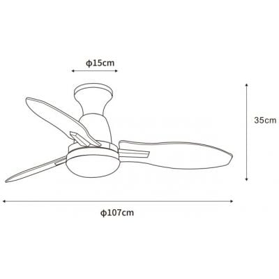 Globo Lighting Gale lampowentylator podsufitowy 1x22 W biała-drewno-nikiel 03671N