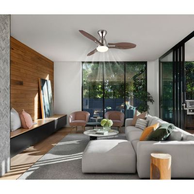 Globo Lighting Gale lampowentylator podsufitowy 1x22 W biała-drewno-nikiel 03671N