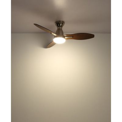 Globo Lighting Gale lampowentylator podsufitowy 1x22 W biała-drewno-nikiel 03671N