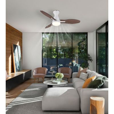 Globo Lighting Gale lampowentylator podsufitowy 1x22 W biała-drewno 03671W