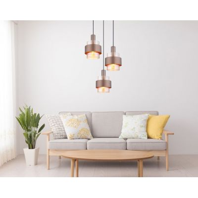 Globo Lighting Milley lampa wisząca 3x60 W bursztynowa 15560-3HA