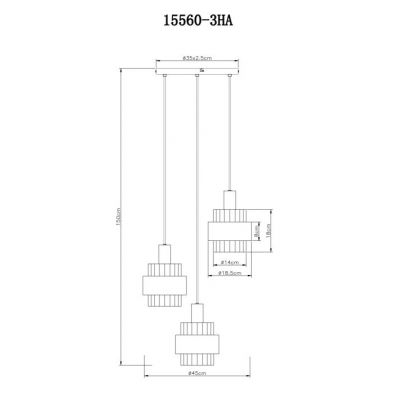 Globo Lighting Milley lampa wisząca 3x60 W bursztynowa 15560-3HA