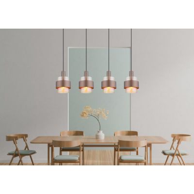 Globo Lighting Milley lampa wisząca 4x60 W bursztynowa 15560-4HA