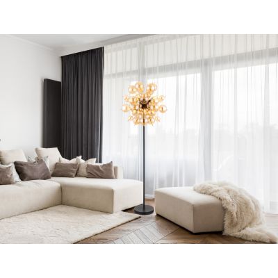 Globo Lighting Udo lampa stojąca 6x25 W czarna-złota-bursztynowa 15633SA