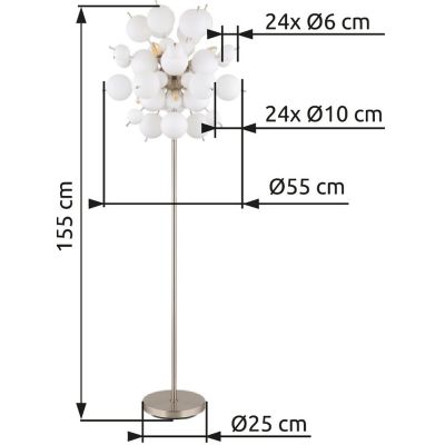 Globo Lighting Udo lampa stojąca 6x25 W biała-czarna-nikiel 15633SO