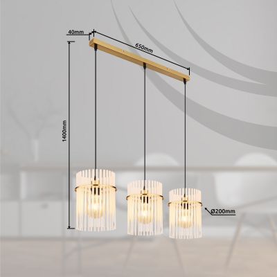 Globo Lighting Gorley lampa wisząca 3x60 W biała-czarna-złota 15698-3HM