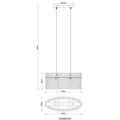 Globo Lighting Gorley lampa wisząca 2x60 W złota 15698H3M