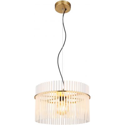 Globo Lighting Gorley lampa wisząca 1x60 W biała-przezroczysta-złota 15698HM