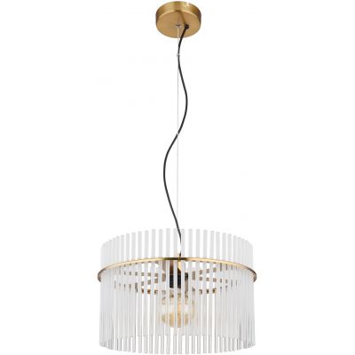 Globo Lighting Gorley lampa wisząca 1x60 W biała-przezroczysta-złota 15698HM