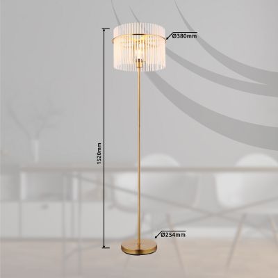 Globo Lighting Gorley lampa stojąca 1x60 W biała-przezroczysta-złota 15698SM