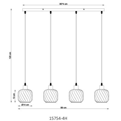 Globo Lighting Xia lampa wisząca 4x25 W czarna 15754-4H