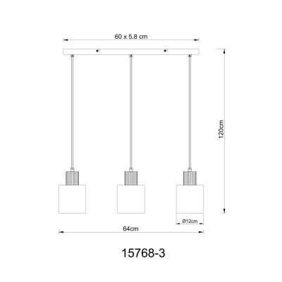 Globo Lighting Aleidis lampa wisząca 3x25 W czarna/przydymiona 15768-3