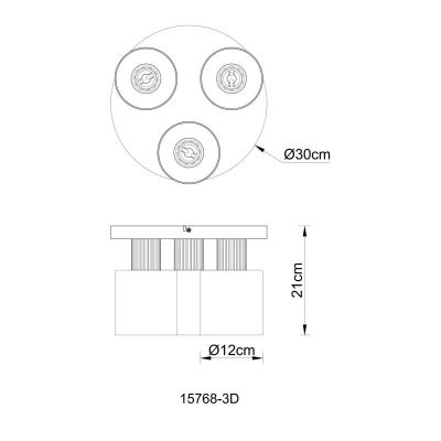 Globo Lighting Aleidis lampa podsufitowa 3x25 W czarny/przydymiony 15768-3D