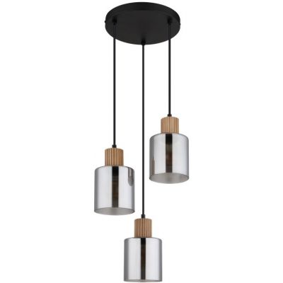 Globo Lighting Aleidis lampa wisząca 3x25 W czarna-przydymiona 15768-3H