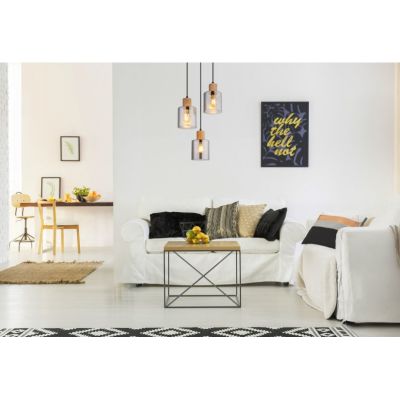 Globo Lighting Aleidis lampa wisząca 3x25 W czarna-przydymiona 15768-3H