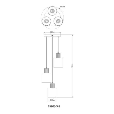 Globo Lighting Aleidis lampa wisząca 3x25 W czarna-przydymiona 15768-3H