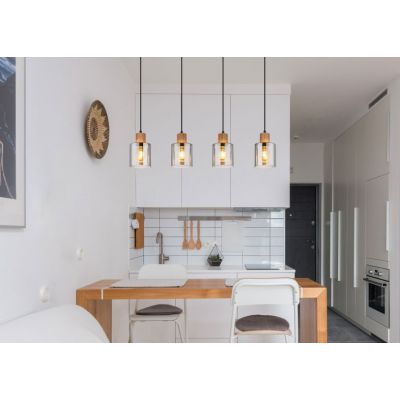 Globo Lighting Aleidis lampa wisząca 4x25 W czarny/przydymiony 15768-4