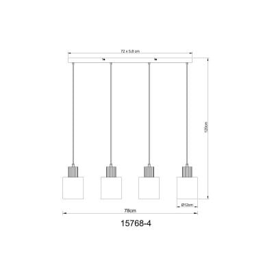 Globo Lighting Aleidis lampa wisząca 4x25 W czarny/przydymiony 15768-4