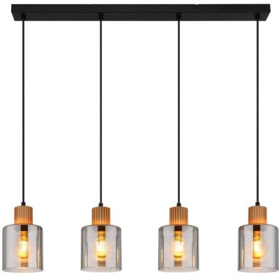Globo Lighting Aleidis lampa wisząca 4x25 W czarny/przydymiony 15768-4