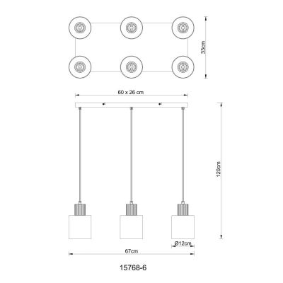 Globo Lighting Aleidis lampa wisząca 6x25 W czarna 15768-6