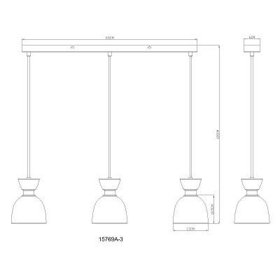 Globo Lighting Massey lampa wisząca 3x40 W bursztynowa 15769A-3