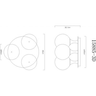 Globo Lighting Dalton lampa podsufitowa 3x10 W czarna-przydymiona 15885-3D