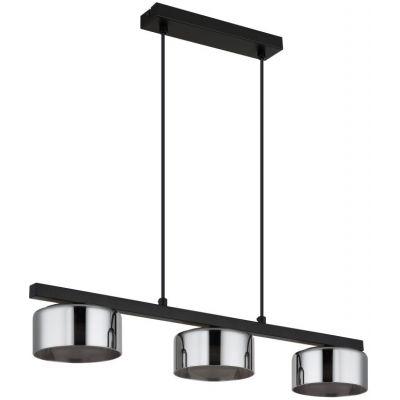 Globo Lighting Higgins lampa wisząca 3x6 W czarna/przydymiona 16055-3HS