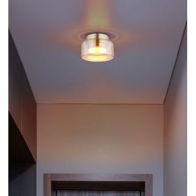 Globo Lighting Higgins lampa podsufitowa 1x6 W złota/bursztynowa 16055DG