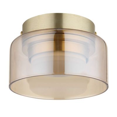 Globo Lighting Higgins lampa podsufitowa 1x6 W złota/bursztynowa 16055DG