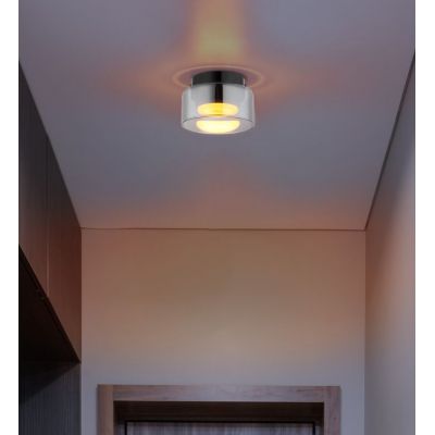 Globo Lighting Higgins lampa podsufitowa 1x6 W czarna/przydymiona 16055DS