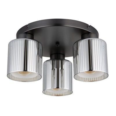 Globo Lighting Felicia lampa podsufitowa 3x60 W czarna/przydymiona 16056-3D
