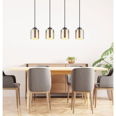 Globo Lighting Felicia lampa wisząca 4x60 W czarna/chrom 16056-4H