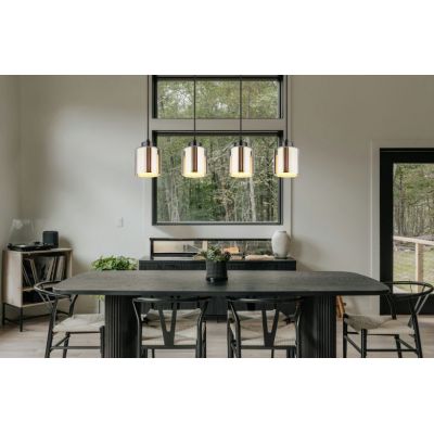 Globo Lighting Felicia lampa wisząca 4x60 W czarna/chrom 16056-4H