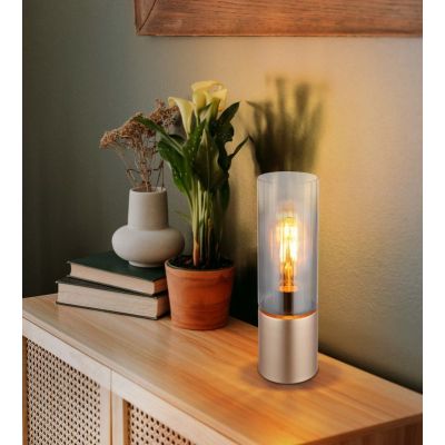 Globo Lighting Annika lampa stołowa 1x25 W złota/bursztynowa 21000TCA