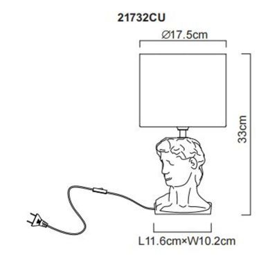 Globo Lighting Hermes lampa stołowa 1x40 W beżowa 21732CU