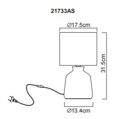 Globo Lighting Rela lampa stołowa 1x40 W szara 21733AS