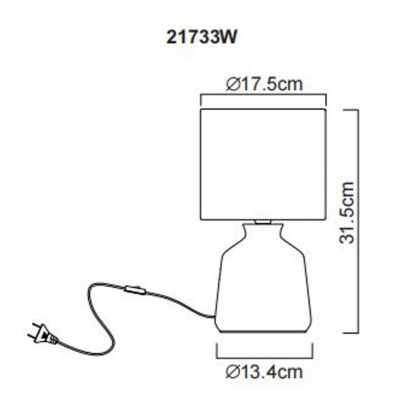 Globo Lighting Rela lampa stołowa 1x40 W biała 21733W