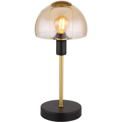 Globo Lighting Kokkini lampa stołowa 1x25 W czarna-bursztynowa 21914A