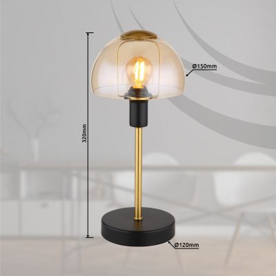 Globo Lighting Kokkini lampa stołowa 1x25 W czarna-bursztynowa 21914A