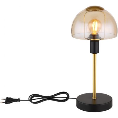 Globo Lighting Kokkini lampa stołowa 1x25 W czarna-bursztynowa 21914A